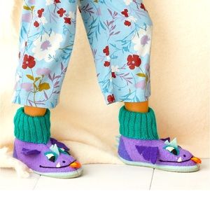 Brand New: Garnet Hill Wool Slipper (Kid, 1) “Dragon”